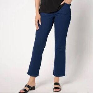 New Quacker Factory DreamJeannes Pull-On Strght Ankle Jeans size 1X Tall Indigo